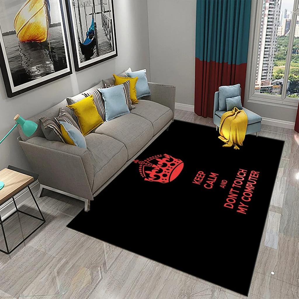 3D Luxury Skull Crown Carpet Living Room Bedroom Kids Crawling Decor Floor Rug Bathroom Kitchen Entrance Non-Slip