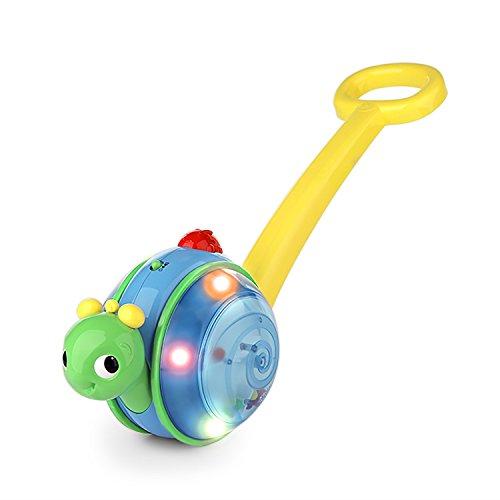 Bright Starts Roll and Glow Snail Toy, Multicolor Light-Up Crawling Toy for Babies, Interactive Sensory Toy