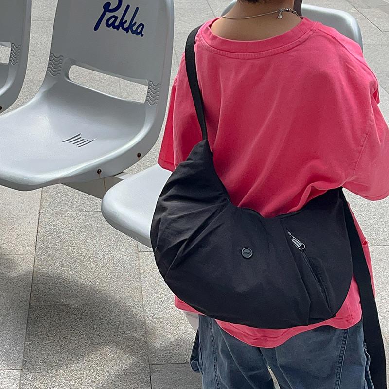 Solid Button Color Dumpling Wrap Kids Casual Shoulder Bag Trendy Outings Light