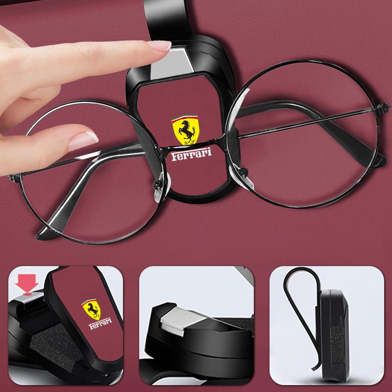 Car Sun Visor Glasses Holder Organizer Anti-Slip Eyewear Clip For Ferrari F430 Stradale Roma 488 Spider SF90 LaFerrari Portofino JQ7