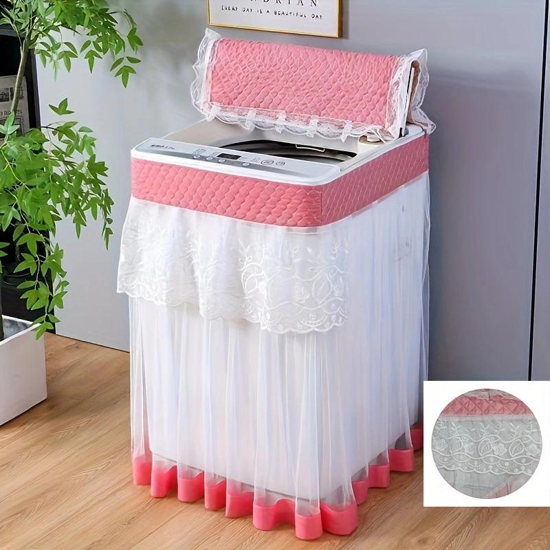 1PC Drum Washing Machine Washable Embroidery Universal Dustproof Cover Protective Sleeve Fibre Cover Fully Automatic Machine