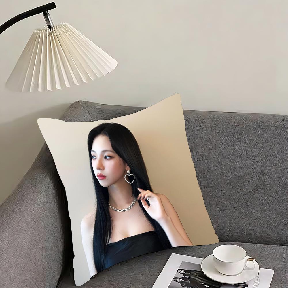 Karina - aespa Cushion Cover Reversible Plush Pillow Cover – For car, sofa, bedroom, perfect as a gift.