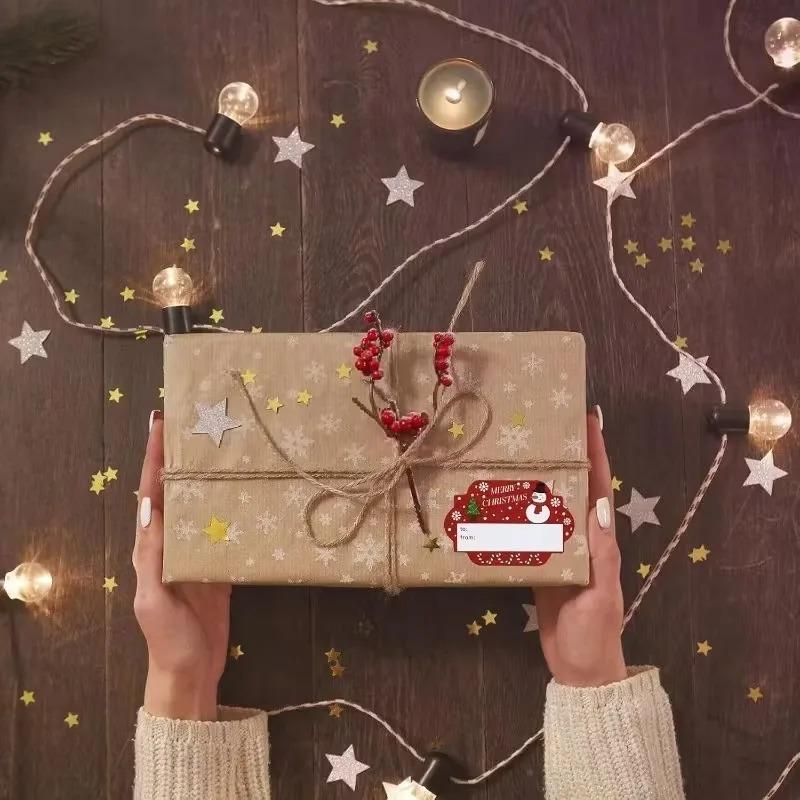 Christmas Stickers for Gifts Customizable Name Labels for PresentsWrapping Baking Packages Envelope Seals Xmas Party Decorations