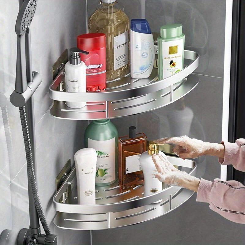 1 Pc Bathroom Shelves No-drill Wall Mount Corner Shelf Shower Storage Rack Holder for WC Shampoo Organizer Bathroom Accessories