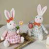 Spring Rabbit Doll Rabbit Figure for Easter Party Decors Kids Holiday Gift Colorful Accent for Windowsill Shelf