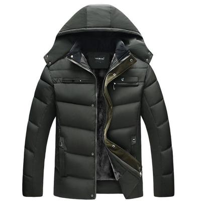 2024 Men's Fashion Hooded Cotton Coat With/without Velvet