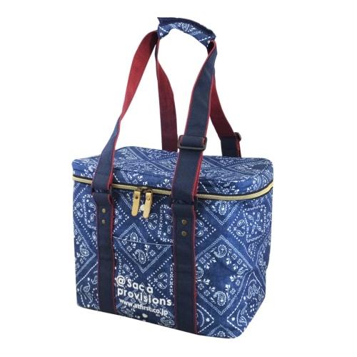 AtFirst Soft Cooler Bag, Insulated Leisure Bag, Foldable, Bandana Finish, Navy, AF6271