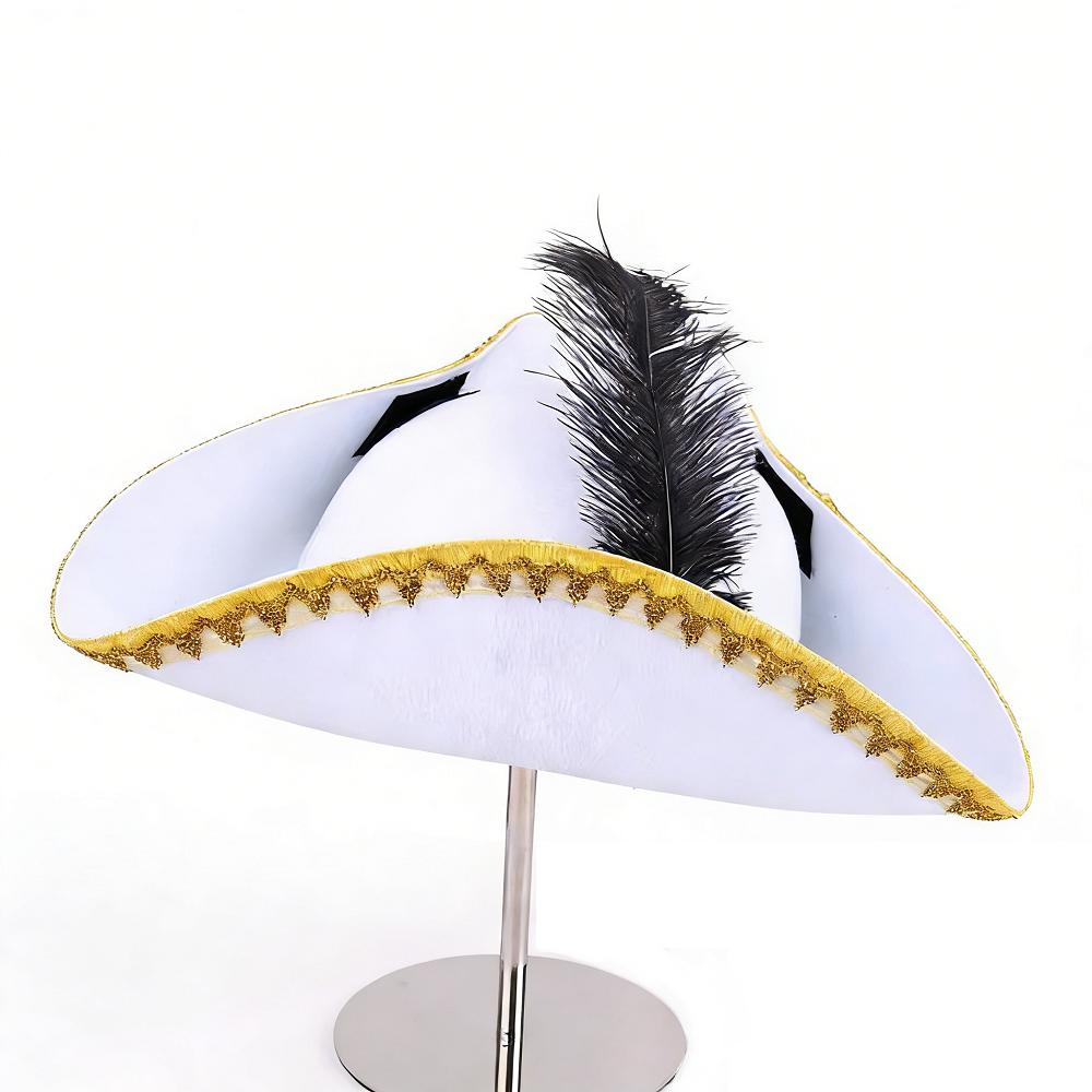 Retro Creative Feathers Pirate Hat Cosplay Pirate Cap Captain Hats Halloween Carnival Party Costume Props Holiday Gifts