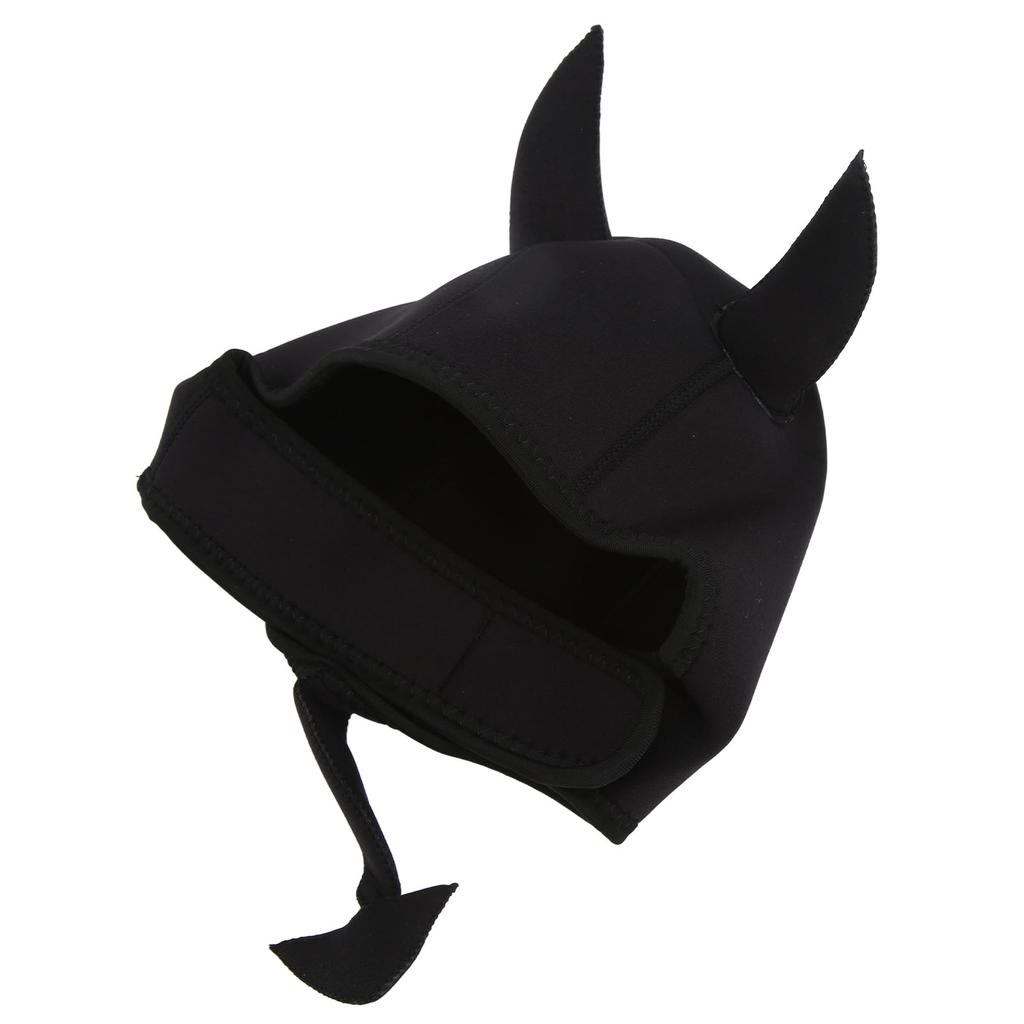 Cute Cartoon Animal Swimming Cap Diving Headgear with Chin Strap for Surfing Diving Black