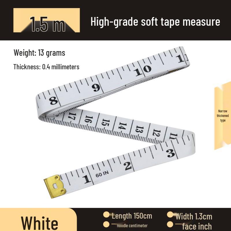 PVC Fiberglass Soft Tape Measure - 1.5m, 2m, 3m Tailor's Measuring Tape