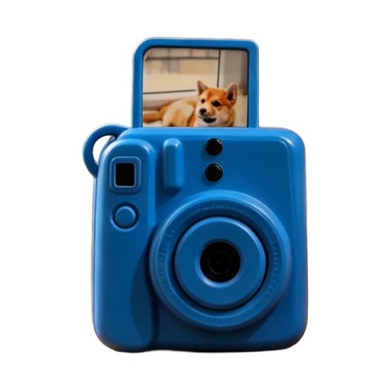 

Mini Camera Shaped Photo Holder Charm 3D Printed Mini Picture Frame Keychain for Backpacks Purses Bags Wallets синій