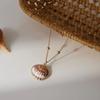 Beach Shell Pendant Necklace Seashell Design Jewelry for Women Elegant Ocean Theme Accessory