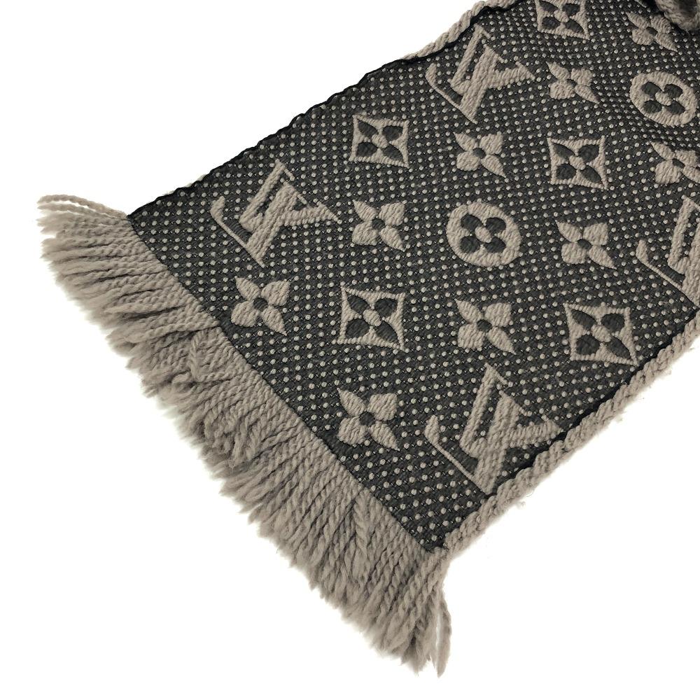 Louis Vuitton M72242 Echarpes Logo Mania Scarf Wool Verone Gray
