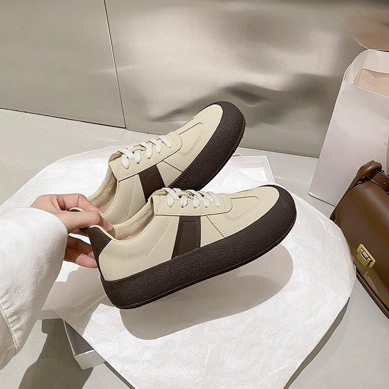 

Factory spot~ 2025 autumn and winter new thick-soled retro German training shoes women s little white shoes sports shoes flat baseplate shoes 40