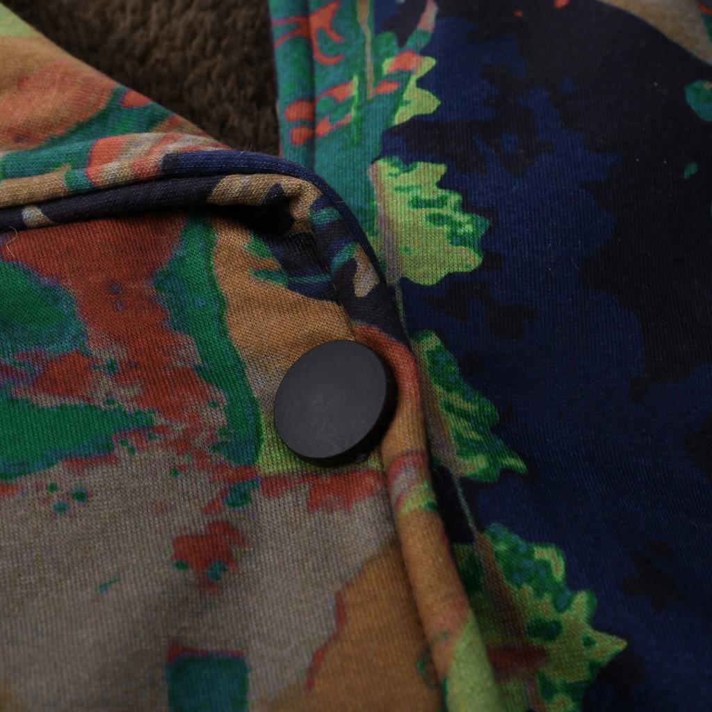 Womens Winter Warm Outwear Floral Print Hooded Pockets Vintage Oversize Coats