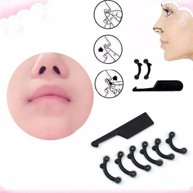 1 Set Elastic 3 Size Nasal Bridge Straightener Invisible Nose Shaper Pain Free Acrylic Nose Clip Corrector