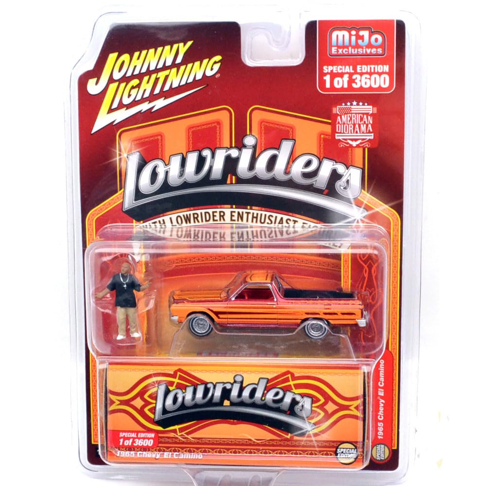 JOHNNY LIGHTNING 1/64 Scale MiJo Exclusive - Lowriders 1965 Chevy El Camino with Figure
