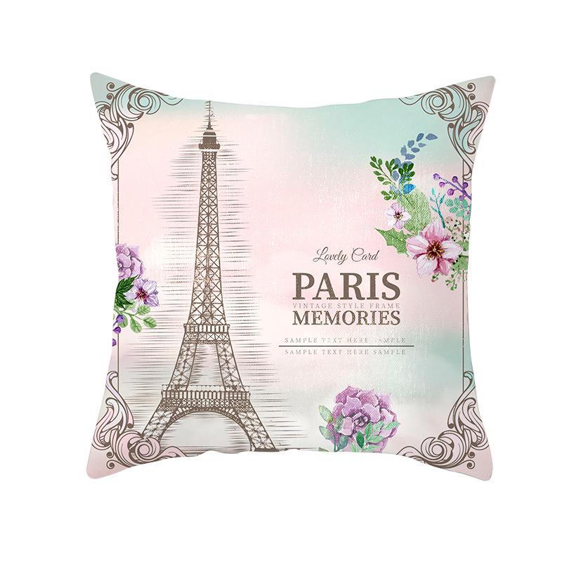 Notre Dame Cathedral French Landscape Pillow Cover European Print Cushion Waist Pillow Cover