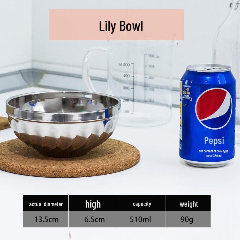 Zhebu 14cm Double-Layer Insulated Stainless Steel Noodle Bowl Set