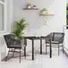 VidaXL 3-Piece Garden Dining Set with Cushions Black Poly Rattan 3380918