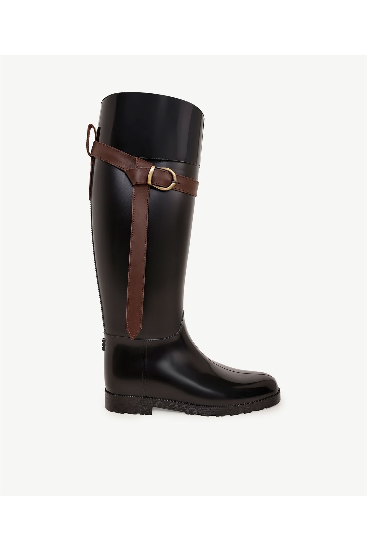 

Женские современные стильные модные длинные резиновые сапоги с пряжками 36