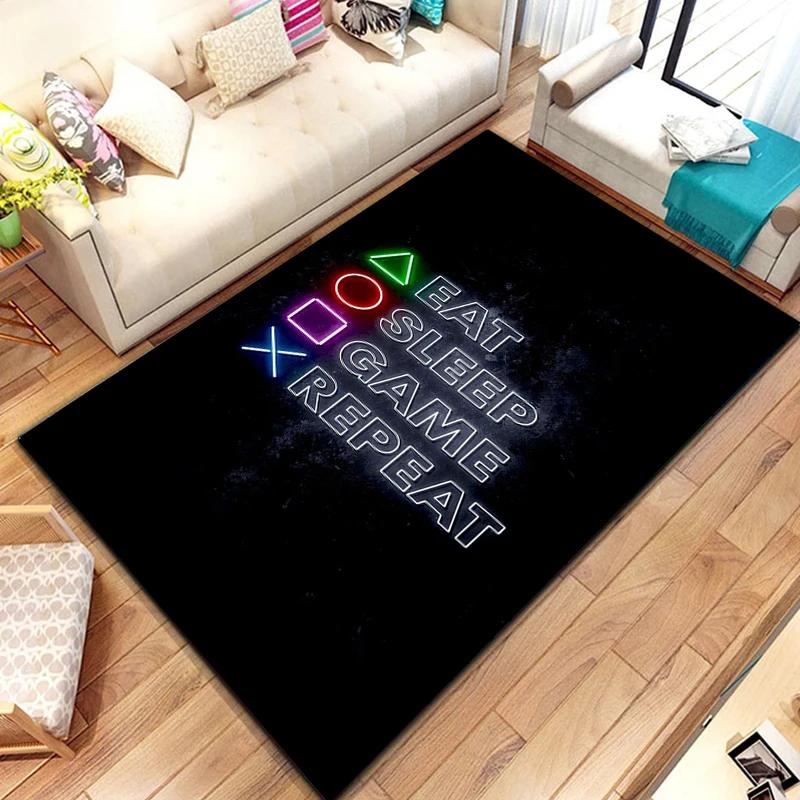 Game Console Symbols Cards Game Rug Teen Kawaii Living Room Bedroom Anime Carpet Children's Aesthetic Room Decor Furry Mat