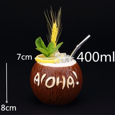 1 Piece 450ml Hawaii Tiki Mugs Cocktail Cup Beer Beverage Mug Wine Mug Ceramic Ku.Ku.Kauioo Mugs Barware