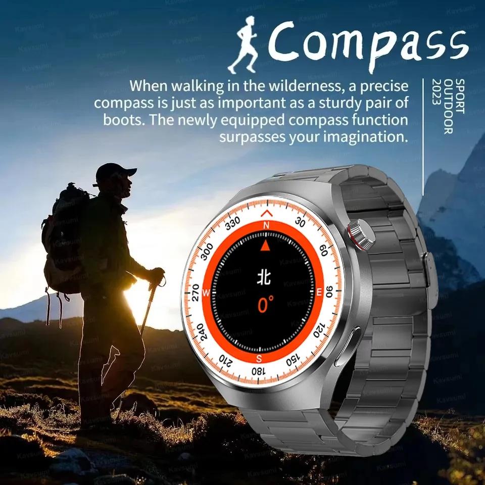 2025 Новые часы Pro GPS NFC Смарт-часы Мужские 360*360 AMOLED Экран Пульс Bluetooth Звонок IP68 Водонепроницаемые Мужские Смарт-часы