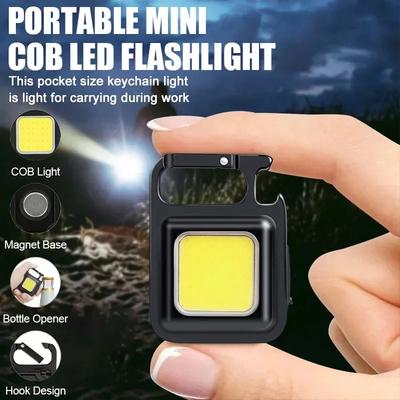 Super Bright Mini COB Keychain Flashlight Portable Charging Torch Camping Lights with Magnet 3 Lighting Modes For Work Lamp