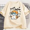 Funny Cat Eat Fish T-shirt for Women Summer Tops Tshirts O-neck Women Clothing Streetwear Short Sleeve T Shirt
