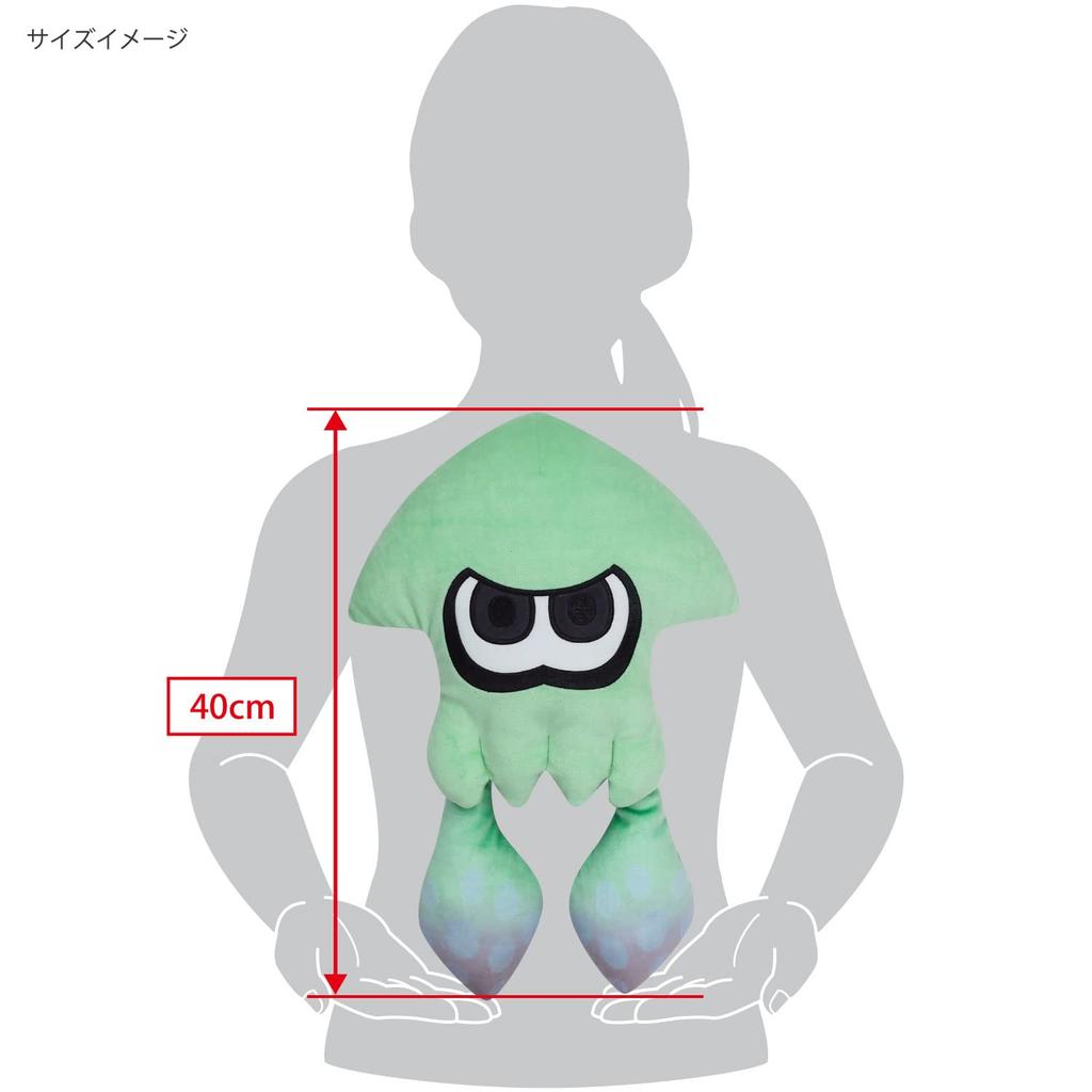 Sanei Boeki Splatoon 3 ALL STAR COLLECTION Squid (M) Light Blue Plush Toy, W26 X D11 X H40cm, SP37