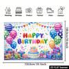 2D Rainbow Birthday Backdrop for Colorful Themed Kids Party Photo Booth