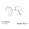My Shape Mini Afrika Herz Ohrstecker für Damen Mädchen Goldfarbe Edelstahl Hohl Afrikakarte Stecker Ohrring Modeschmuck