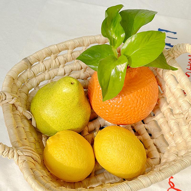 Oranžová váza ve tvaru ovoce Reprodukce smaltované vázy Stolní umělecká váza Stolní dekorace Kytice Středobod