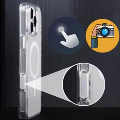 Luxusní magnetický průhledný kryt pro iPhone 16 Plus/Pro Max - Kompatibilní s MagSafe, Tlačítka fotoaparátu, Kryt pro bezdrátové nabíjení