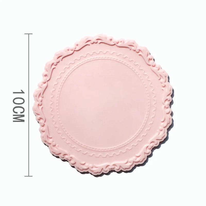 

Силиконовый ретро-образец теплоизоляционный зачистной коврик противопожарный уплотнитель аксессуары противопожарная тарелка бытовая нескользящая противопожарная подставка 10CM розовый