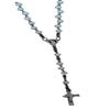 @ Isa Masih Praying Religious Cross Locket Pendant Necklace White Beads