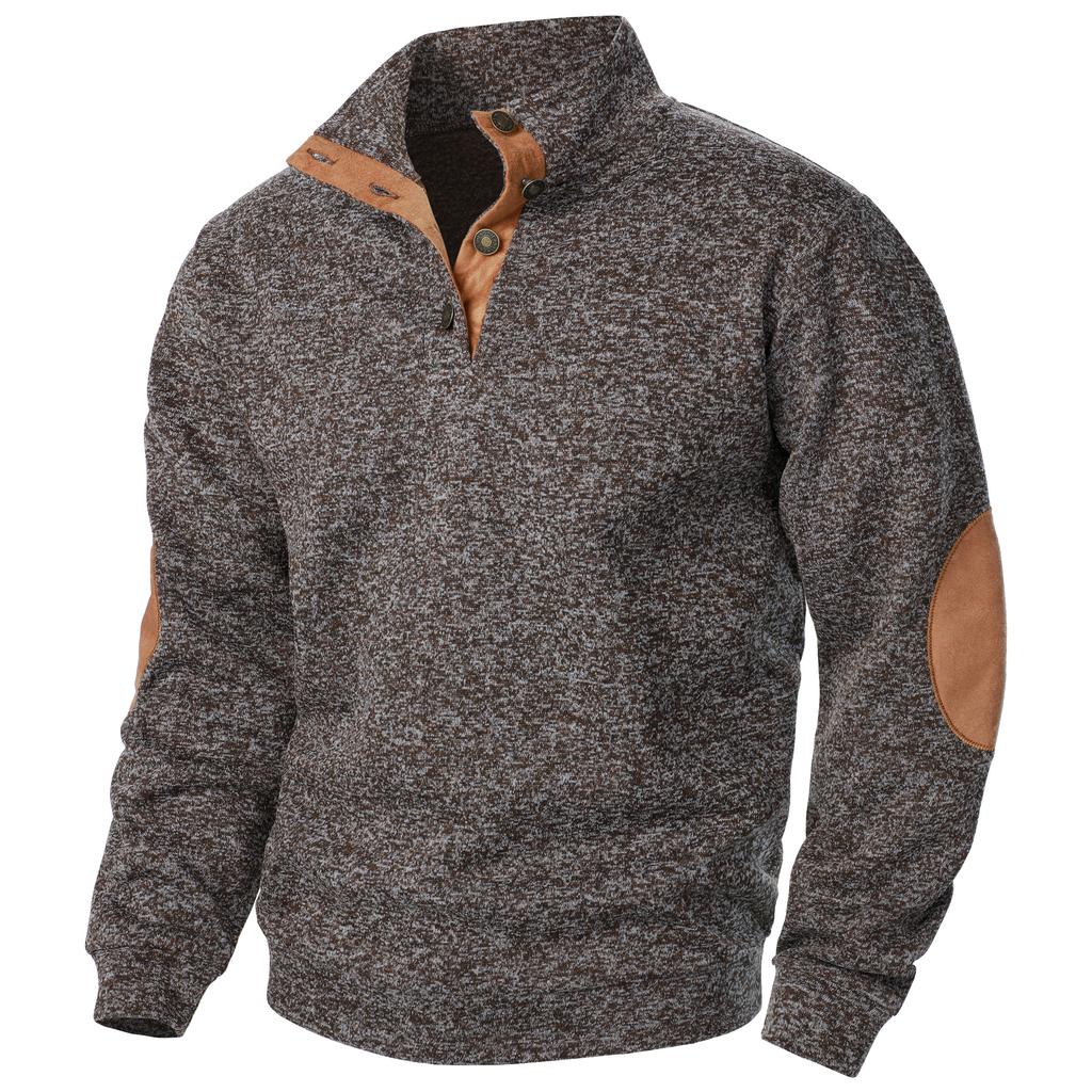 Autumn and Winter Men's Stand Up Collar Sweatshirt Jacket Long Sleeve Casual Knitted Sweater Top