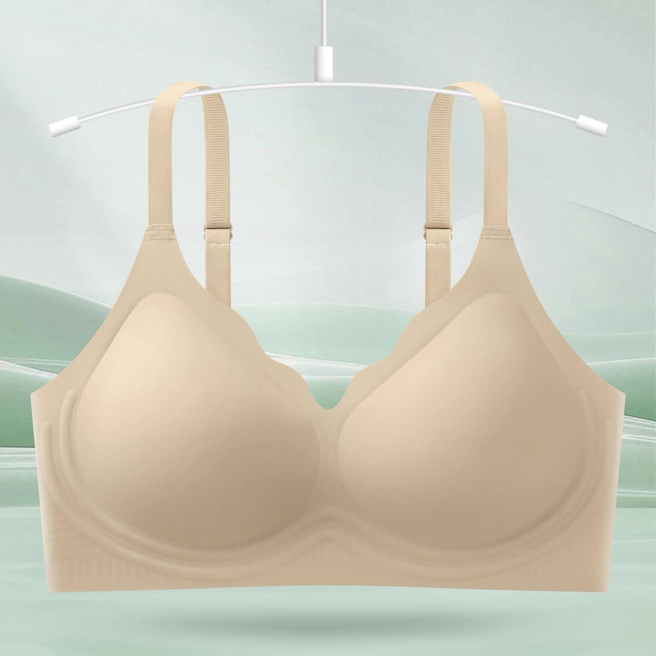 Seamless Jelly Gel Soft Support Wireless Bra with Adjustable Straps for Small Bust Gathering 2XL