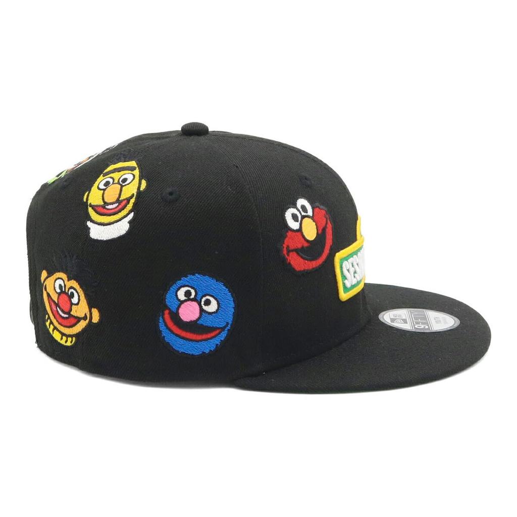 New Era Kids' Sesame Street Collaboration Cap, Black, Youth 950 Sesame Allover Black, Sizes 52-56cm