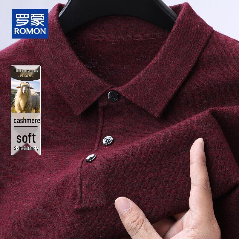 ROMON Men's Polo Neck Cashmere Blend Sweater