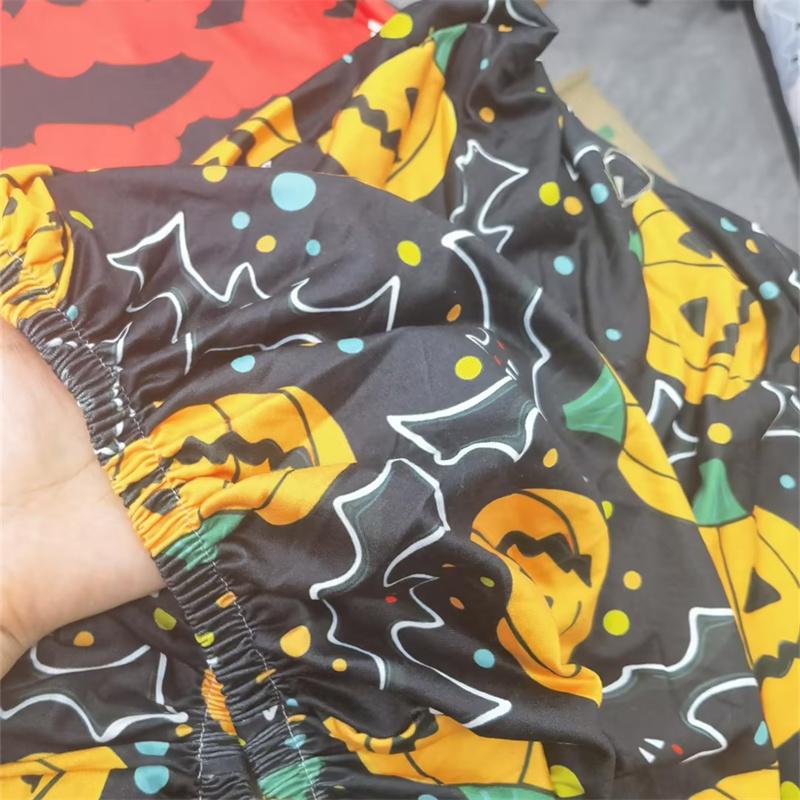 Halloween Dining Room Spandex Chair Cover Stretch White Chair Seat Slip Cover Removable For Kitchen Cheap Chair covers wedding