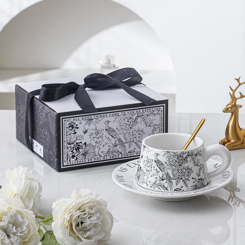 

OLOEY Summer Flower Bird Coffee Cup & Saucer Gift Set