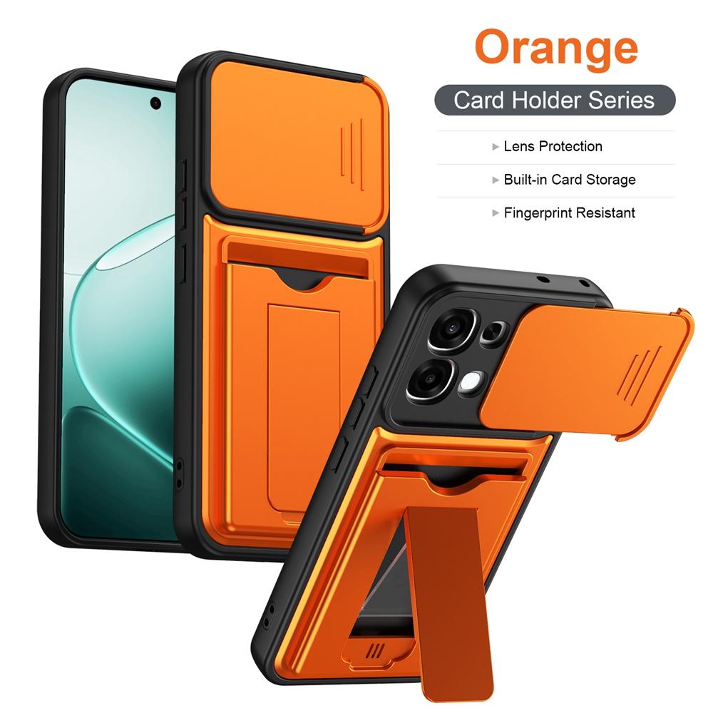 Shockproof Armor Card Slot Bracket Holder Slide Lens Protect Phone Case For OPPO A6 Pro A6 A6X 4G A6S 5G Wallet Back Cover