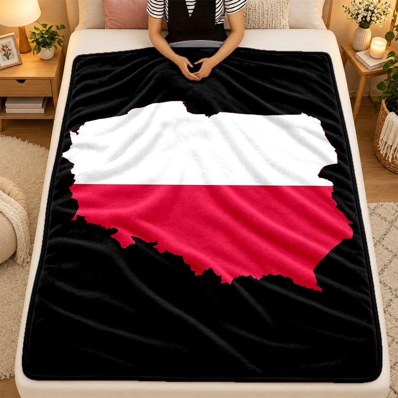 Flannel BlanketPoland Warm Soft Throw Blanket for Indoor Sofa Bed Living Room Use