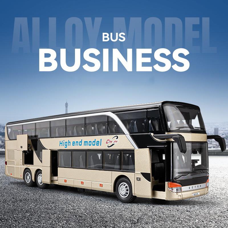 1/50 SETRA autobus autíčko pro chlapce litý kovový model pro děti stahovací miniatura zvukové světlo vzdělávací kolekce dárek pro dítě