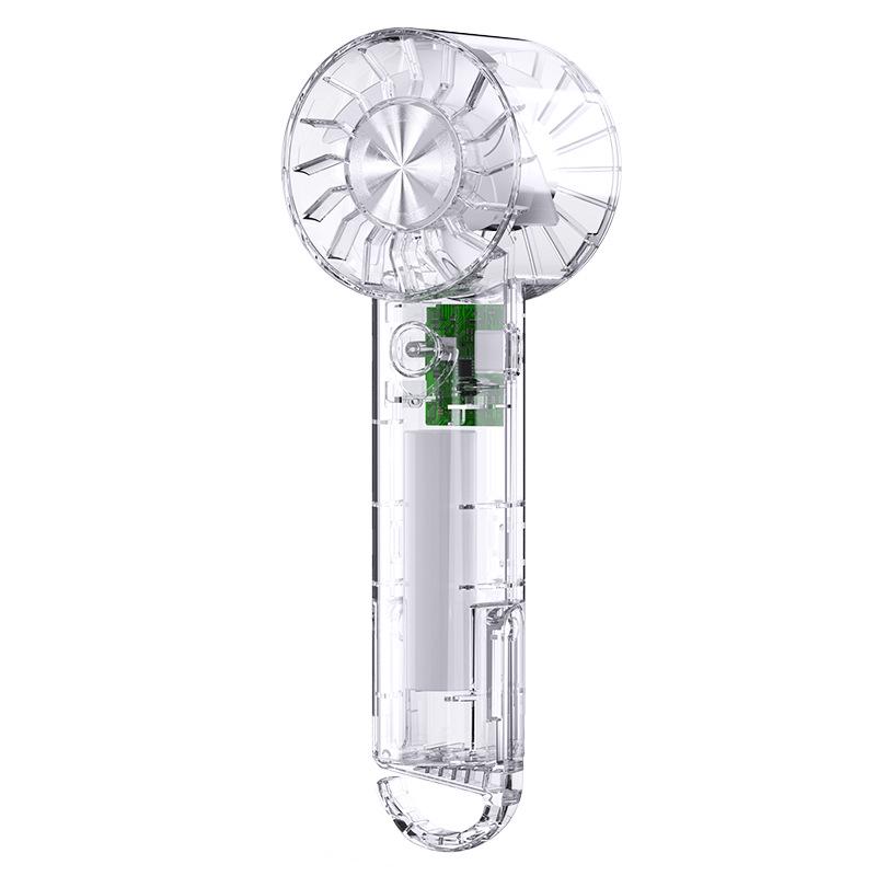 Portable USB Handheld Fan: Transparent, Strong Wind, Outdoor Use
