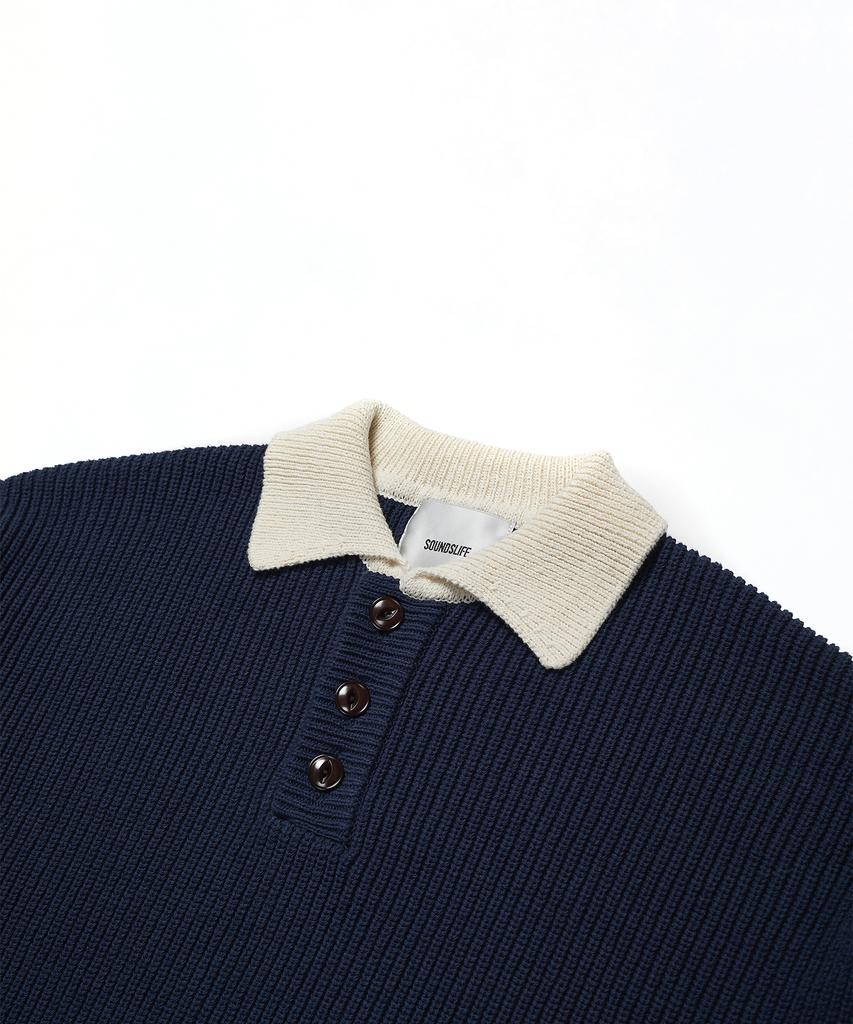 SOUNDSLIFE Heavy Cotton Rugby Knit Navy