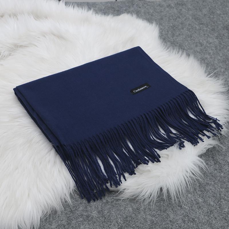70 * 190cm Autumn And Winter New Imitation Cashmere Solid Color Scarf, Big Red Solid Color Shawl, Warm Dual-Use Scarf For Women