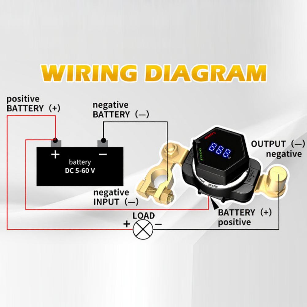 

Marine Battery Disconnect Switch with Real-Time LED Voltage Display for 5-60V DC Systems 250A Continuous Rating China Mainland